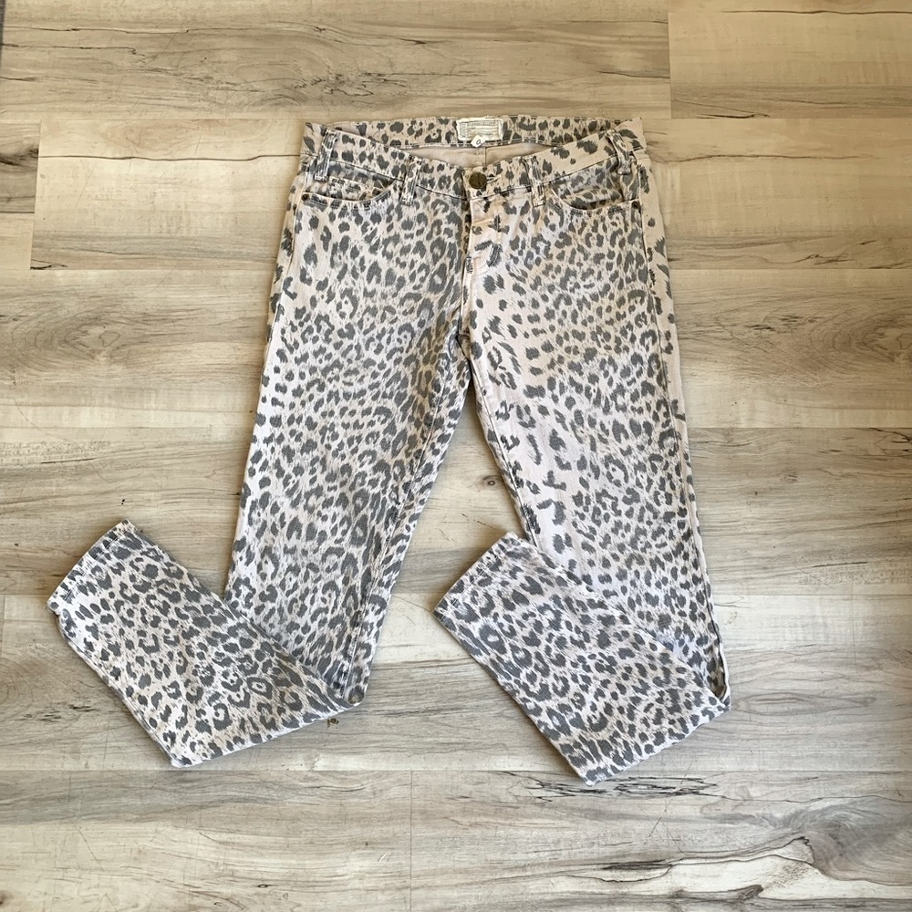 Current Elliot the ankle skinny leopard print jeans